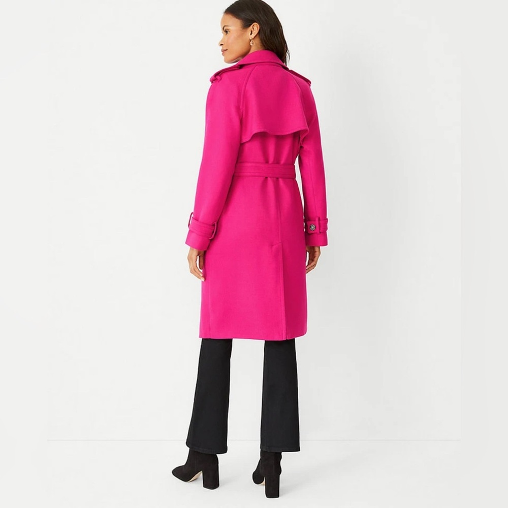 Ann Taylor women’s double breasted trenchcoat in razzle dazzle, petite small. 🩷 - Picture 5 of 13